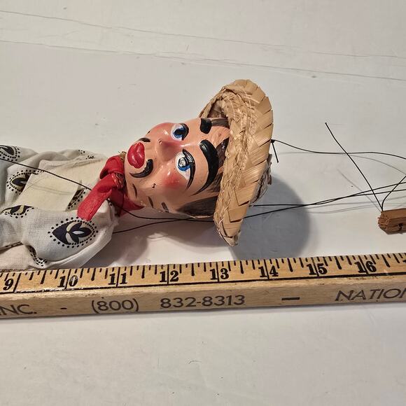 Mexican Marionette Puppet Man String Puppet ~14" - Picture 9 of 9
